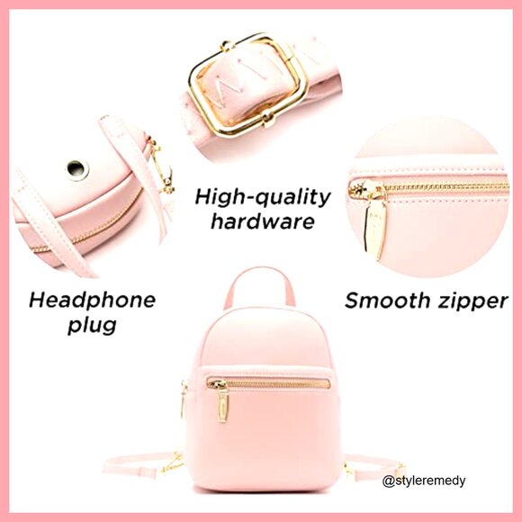 Mini PU Leather Backpack Purse for Women Teens Crossbody Shoulder Bag main image 6